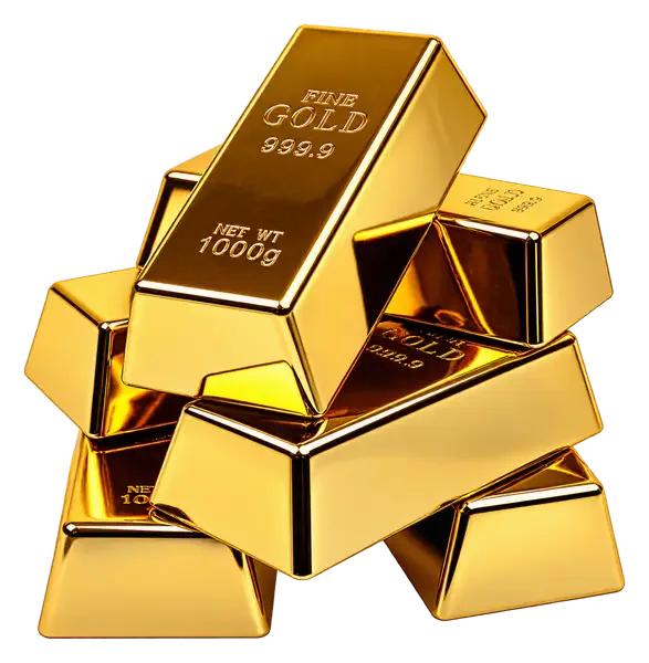 Gestapelte Goldbarren mit Feingehaltsstempel